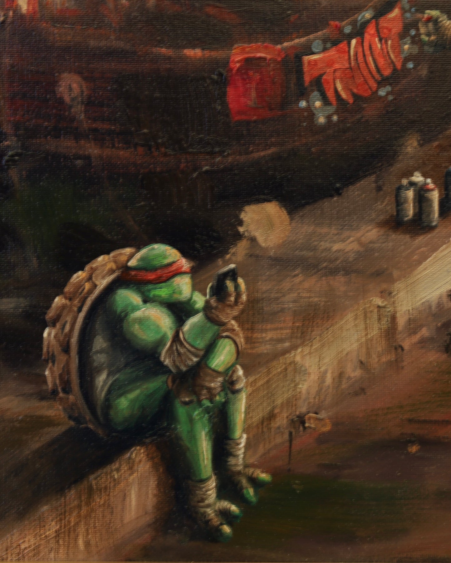 Original painting "Sunset turtles" by Dr. Comax