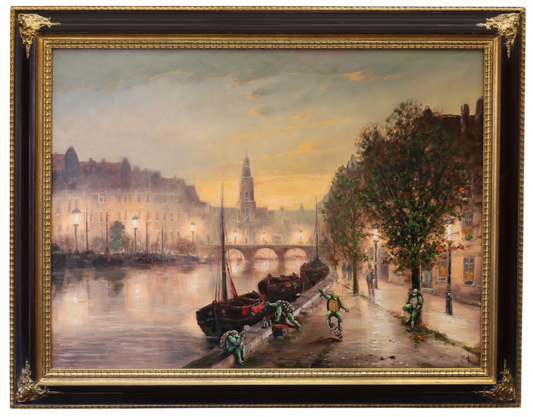 Original Gemälde "Sunset turtles" by Dr. Comax