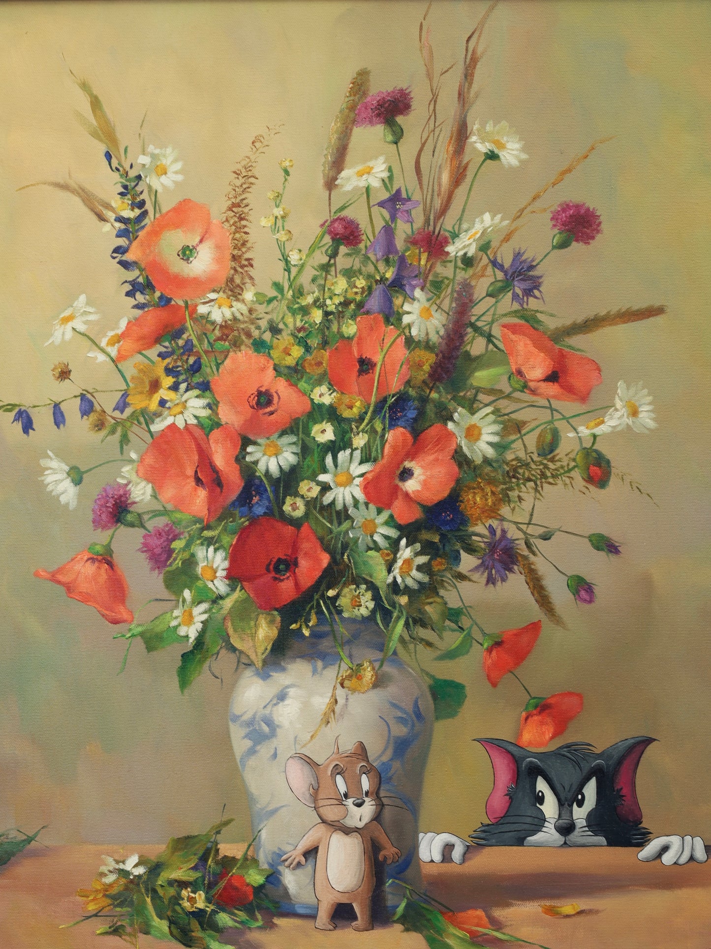 Original Gemälde "Vielen Dank für die Blumen" by Dr. Comax