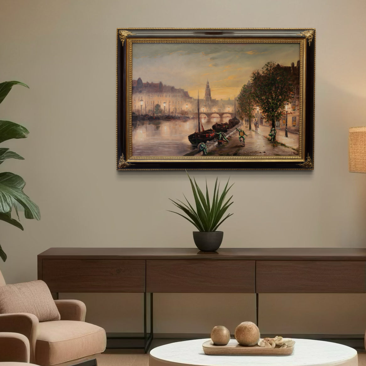 Original painting "Sunset turtles" by Dr. Comax