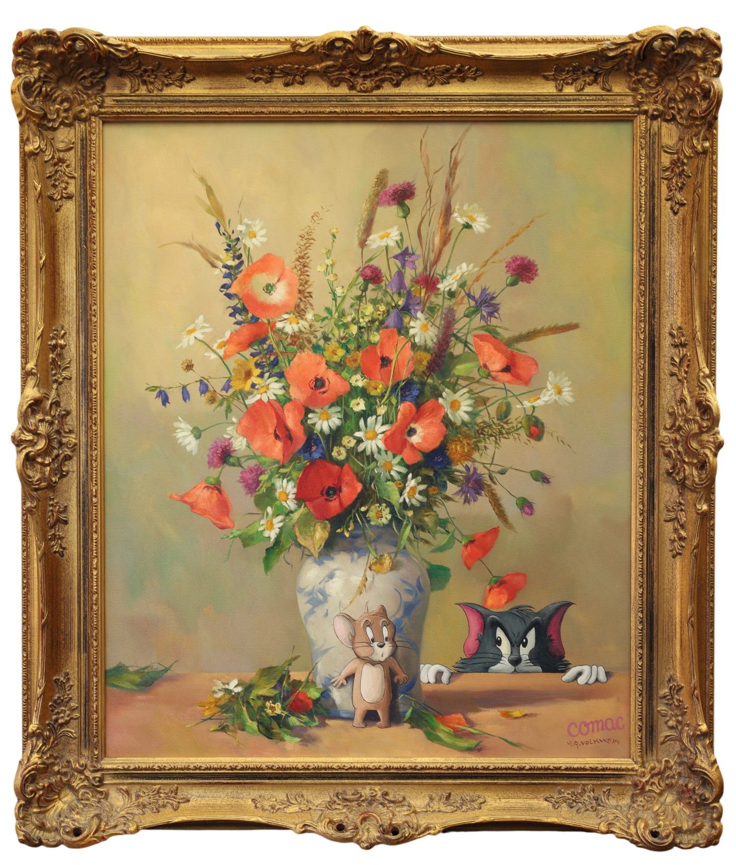Original Gemälde "Vielen Dank für die Blumen" by Dr. Comax