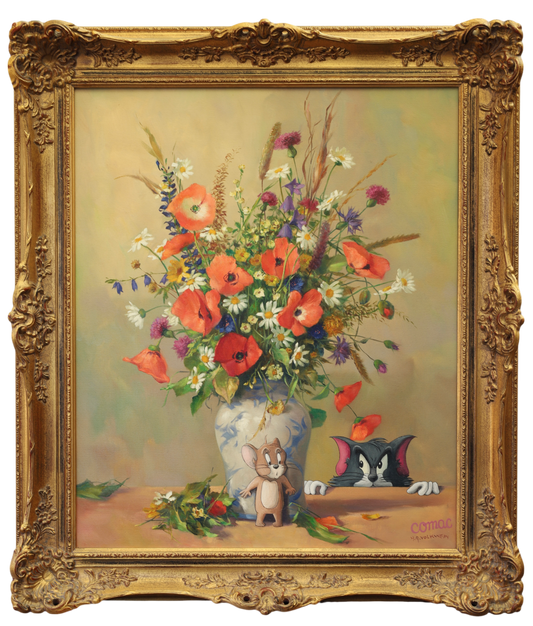 Original painting "Thank you for the flowers" by Dr. Comax